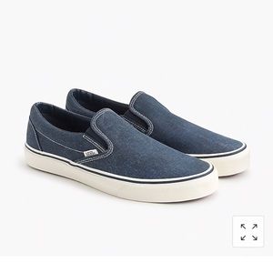 Vans x J. Crew denim slip ons